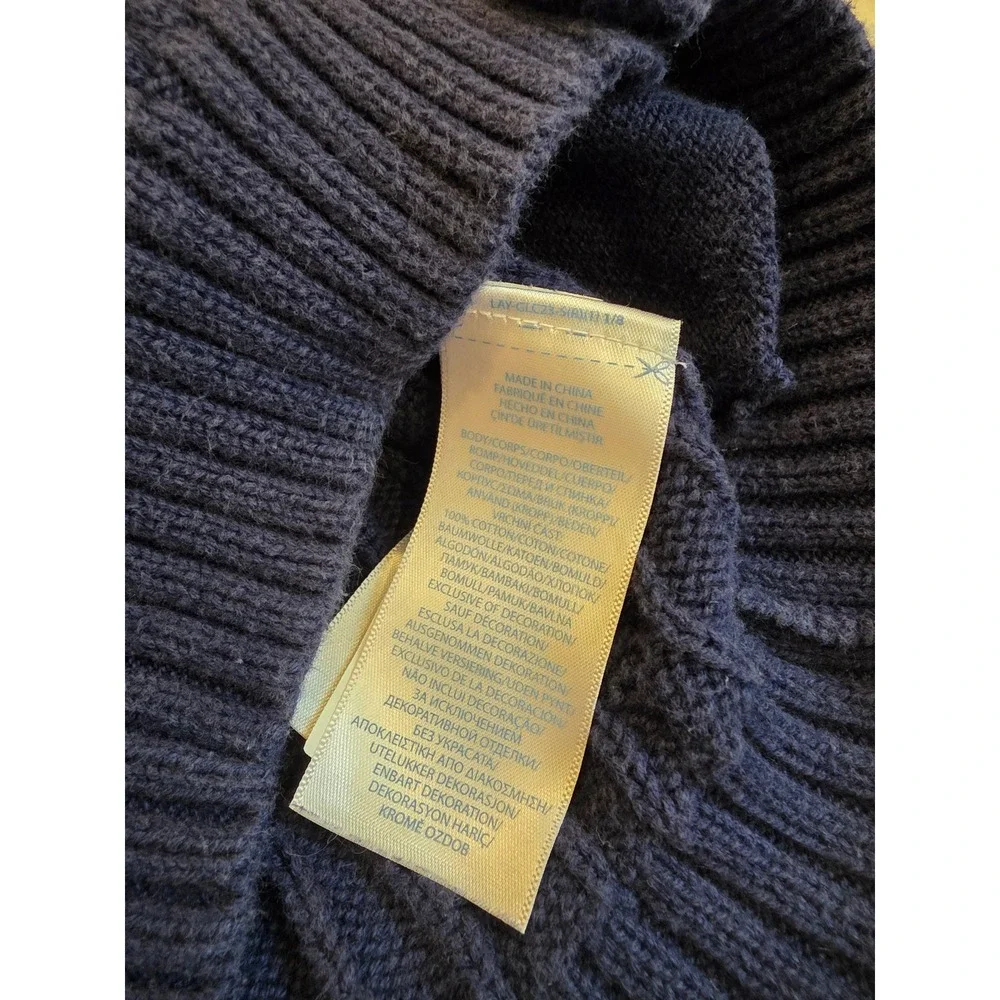 Ralph Lauren Toddler Size 18 month Blue Cable knit Long Sleeve Cardigan Preppy